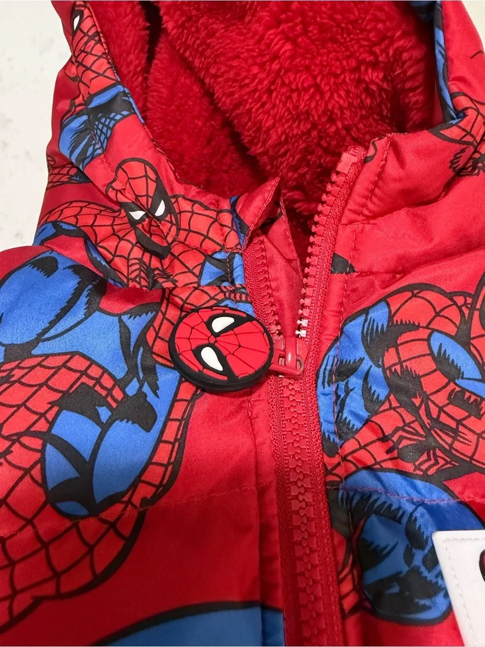 Marvel Spider-Man Red & Blue Puffer Jacket for Kids